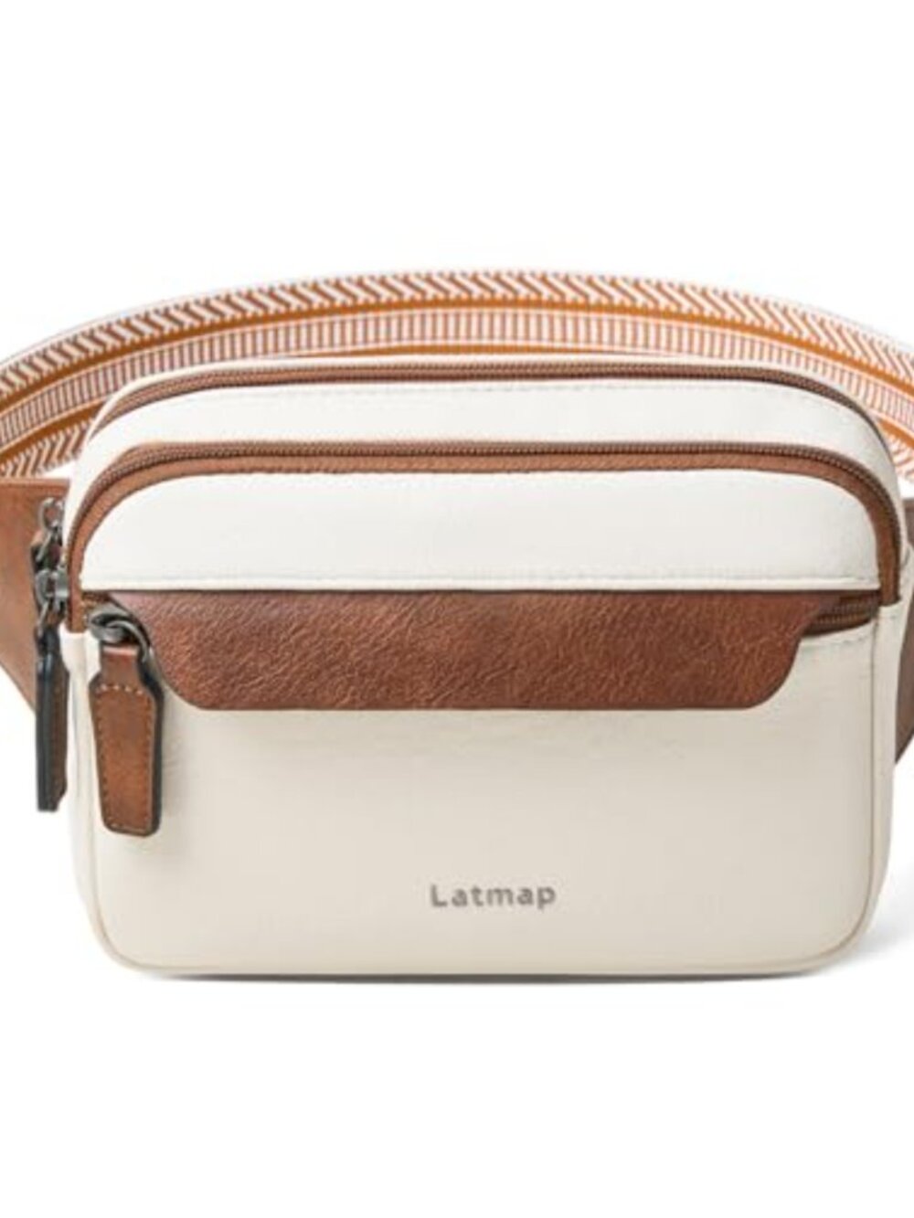 Vegan Leather 3L Fanny Pack Cross Body Belt Bag with 4 Zippered Pockets for